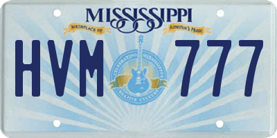 MS license plate HVM777