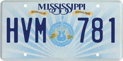 MS license plate HVM781