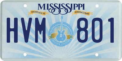 MS license plate HVM801