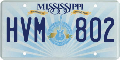 MS license plate HVM802
