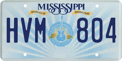 MS license plate HVM804