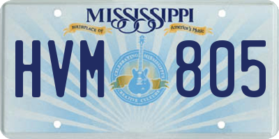 MS license plate HVM805