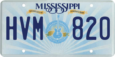 MS license plate HVM820