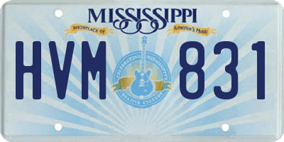 MS license plate HVM831