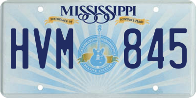 MS license plate HVM845