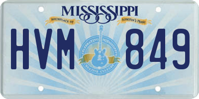 MS license plate HVM849