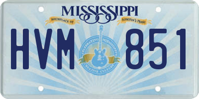 MS license plate HVM851