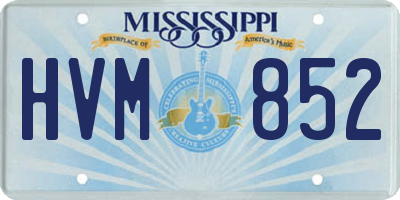 MS license plate HVM852