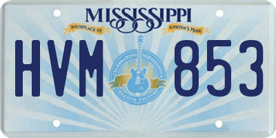 MS license plate HVM853