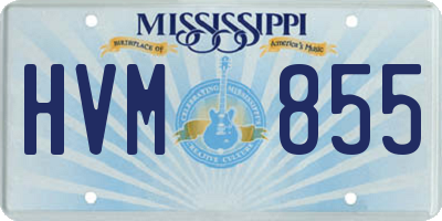 MS license plate HVM855