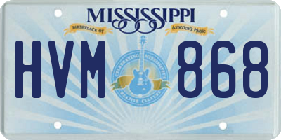 MS license plate HVM868
