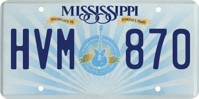 MS license plate HVM870