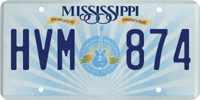 MS license plate HVM874