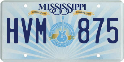 MS license plate HVM875