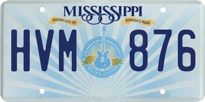MS license plate HVM876