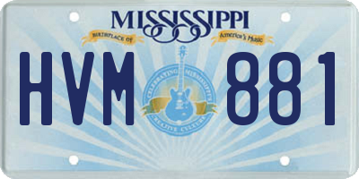 MS license plate HVM881