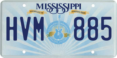 MS license plate HVM885