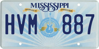 MS license plate HVM887