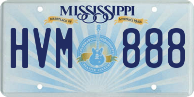 MS license plate HVM888