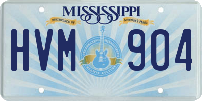 MS license plate HVM904