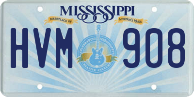MS license plate HVM908