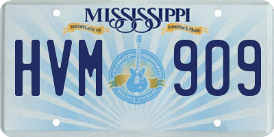MS license plate HVM909