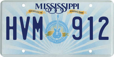 MS license plate HVM912