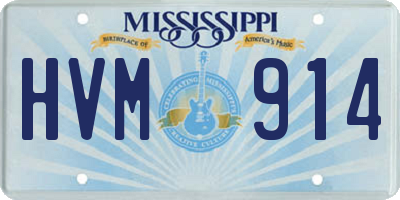 MS license plate HVM914