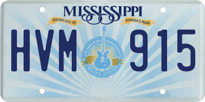 MS license plate HVM915