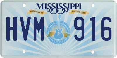 MS license plate HVM916