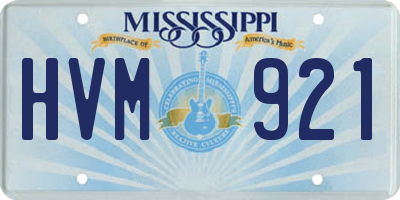 MS license plate HVM921