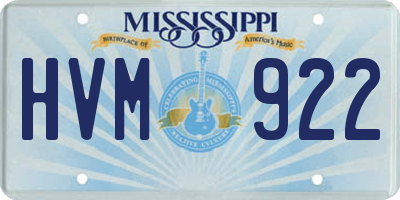 MS license plate HVM922