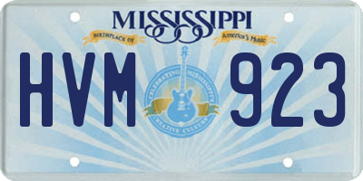 MS license plate HVM923