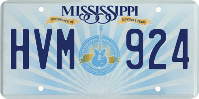 MS license plate HVM924