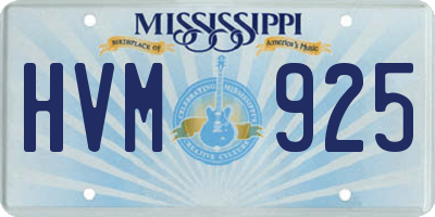 MS license plate HVM925