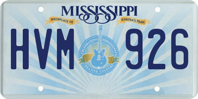 MS license plate HVM926