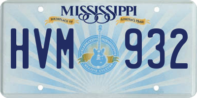MS license plate HVM932