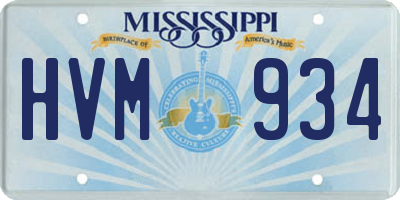 MS license plate HVM934