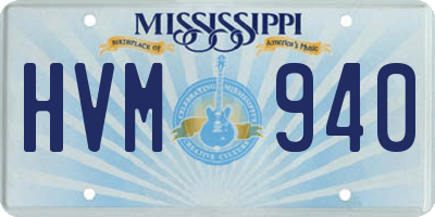 MS license plate HVM940
