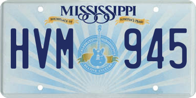 MS license plate HVM945