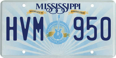 MS license plate HVM950