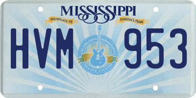 MS license plate HVM953
