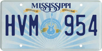 MS license plate HVM954
