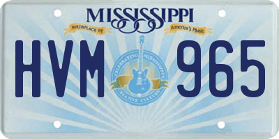 MS license plate HVM965