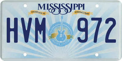 MS license plate HVM972