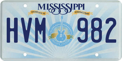 MS license plate HVM982