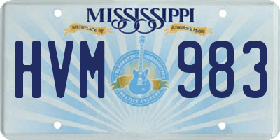 MS license plate HVM983