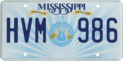 MS license plate HVM986