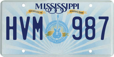 MS license plate HVM987