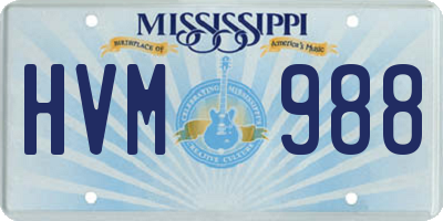 MS license plate HVM988